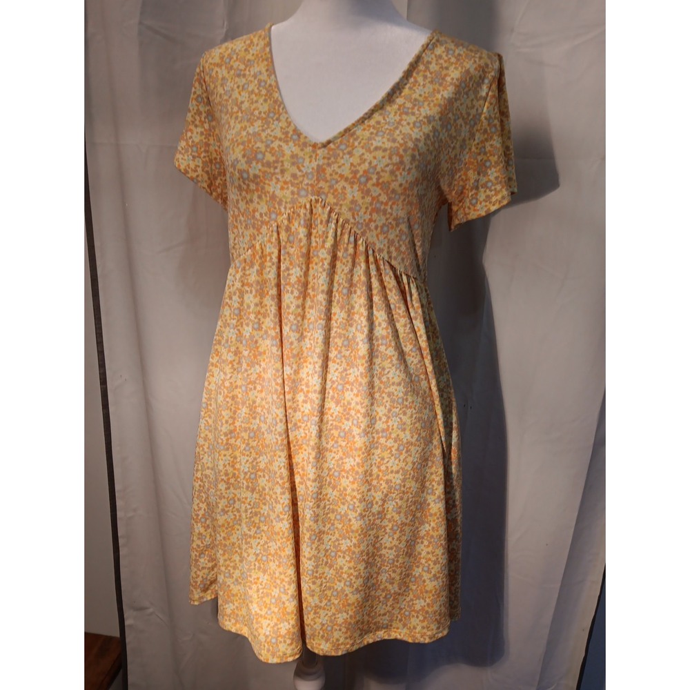 Aeropostale Womens Y2k Floral Boho Babydoll Dress New Butter Yellow